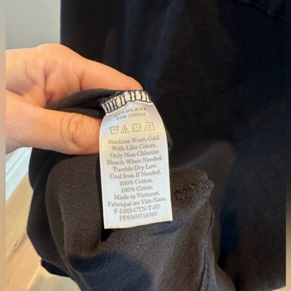 Everlane Black Short Sleeve T-Shirt Dress β Size Medium - Picture 3 of 7